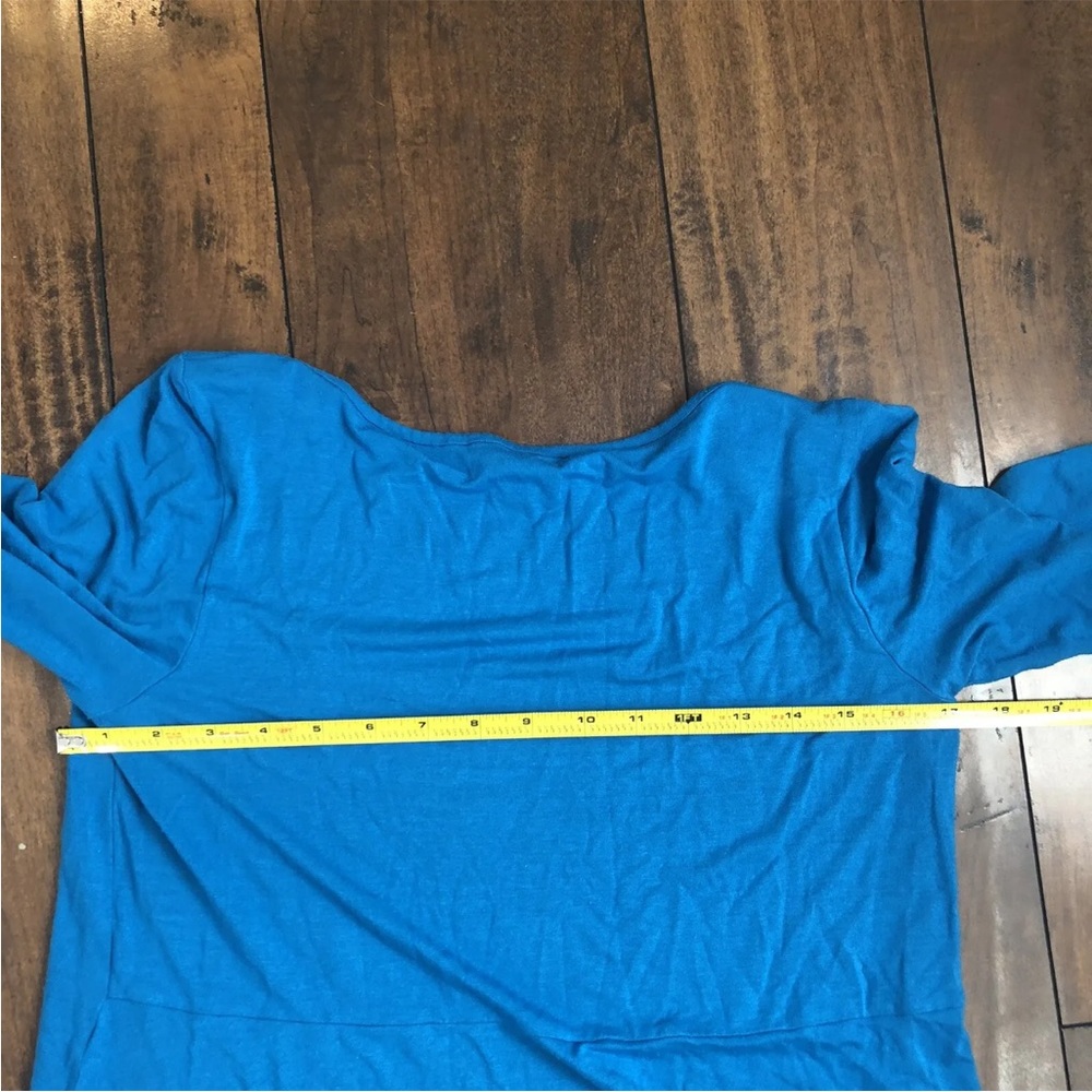 Eileen Fisher T-shirt Dress Tunic Blue Xs Long Sleeve Blue Teal Shift Viscose - Picture 7 of 8